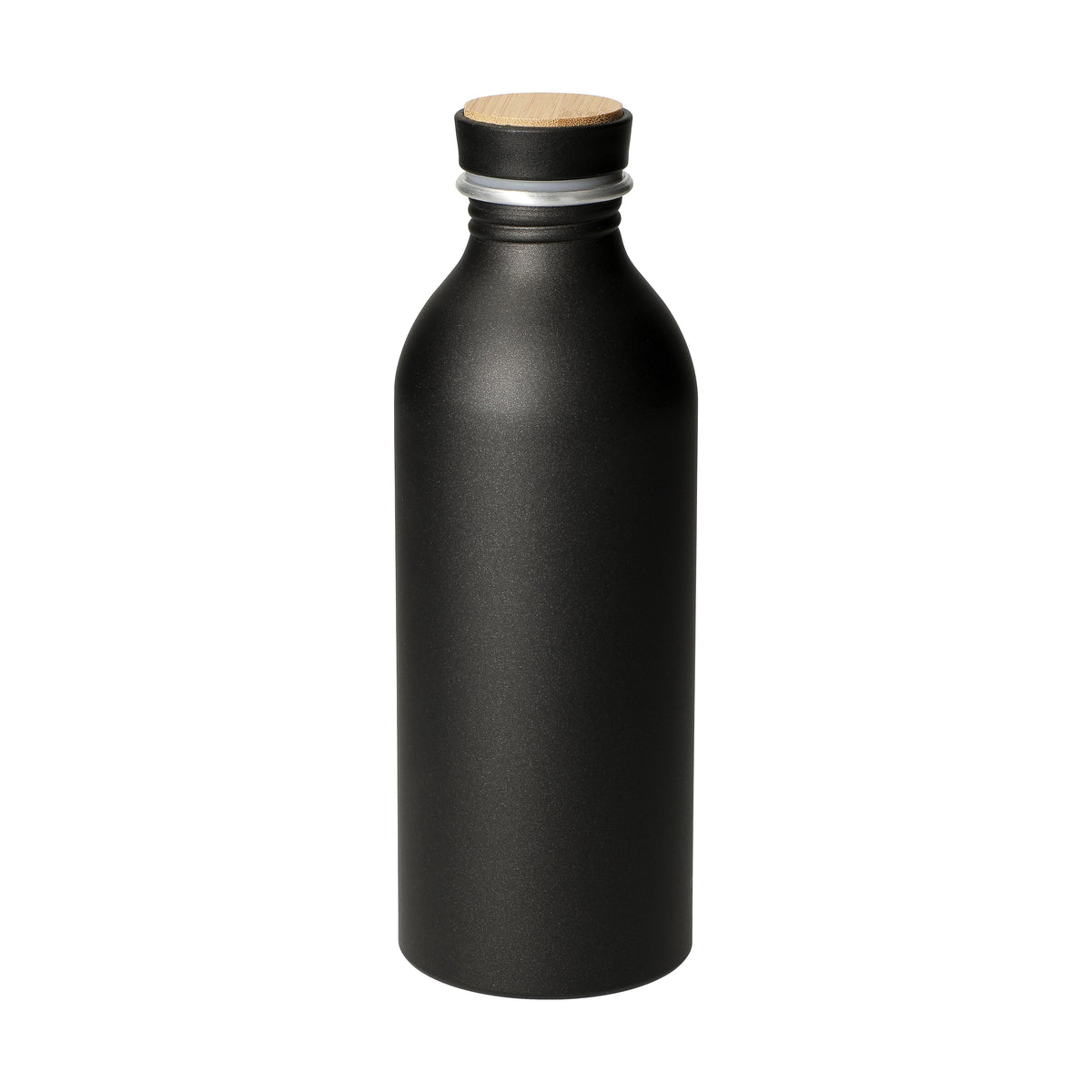 Aluminiumflasche „Breeze“, 650 ml – Schwarz / Natur