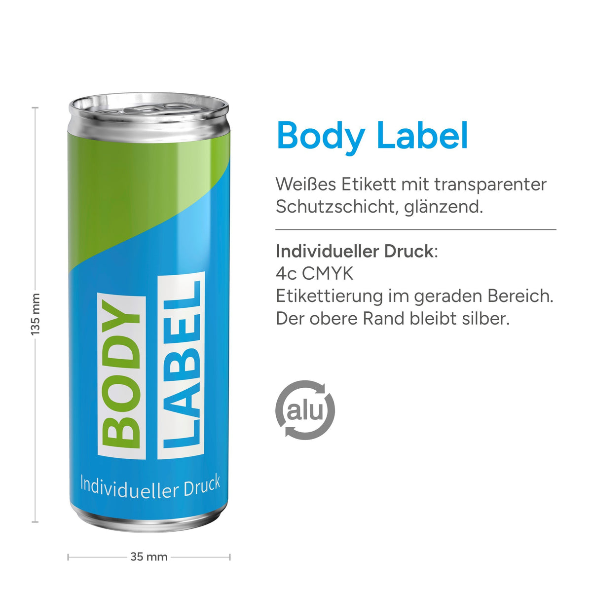 Apfelschorle 250 ml Dose mit Etikett rundum