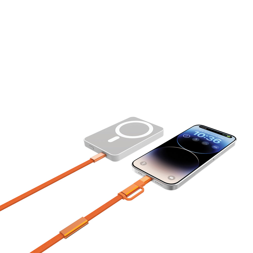 Arc RCS 60W 120cm 2-in-1 Schnellladekabel – orange