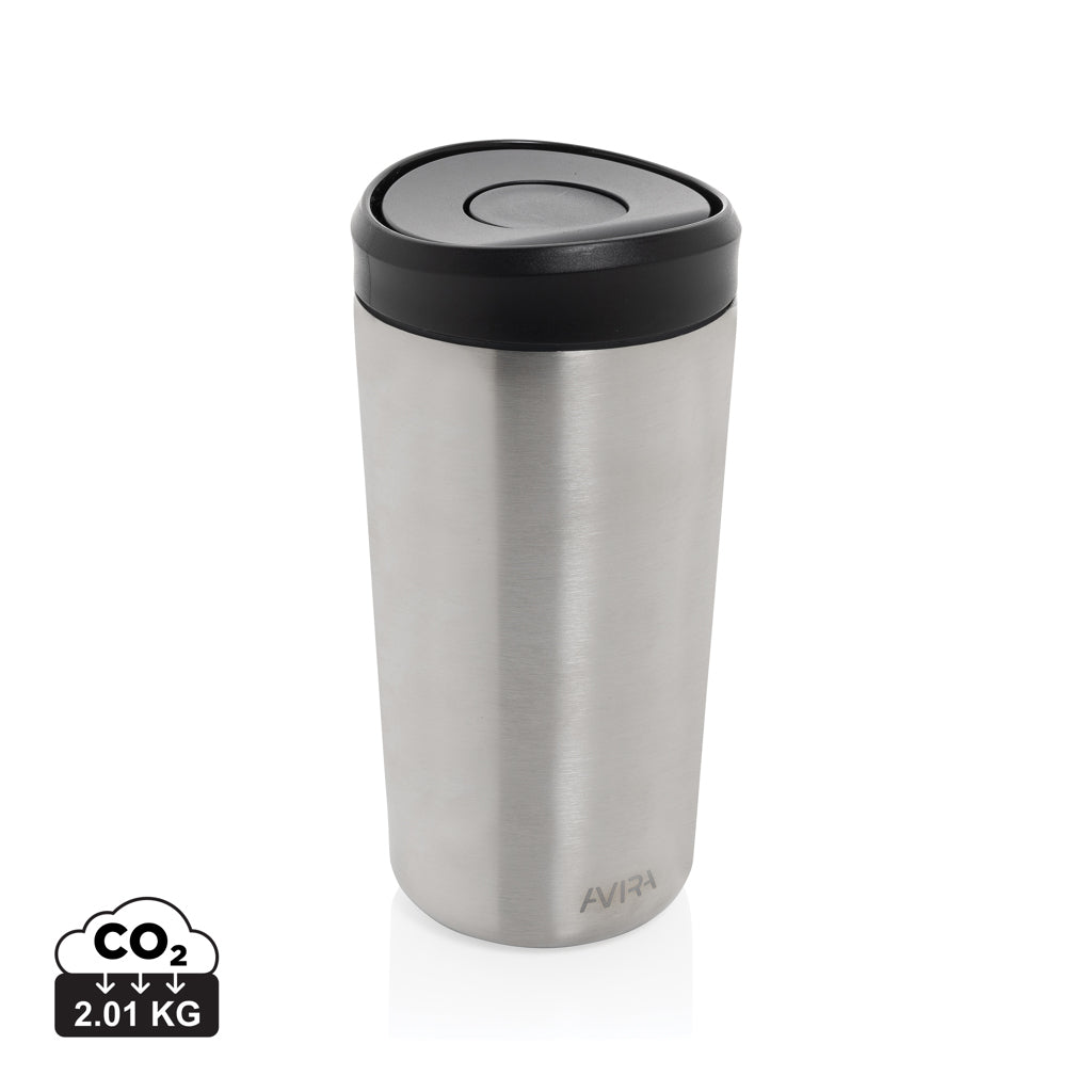 Avira Alix Klickbecher aus RCS rec. Stahl 400ml – silber