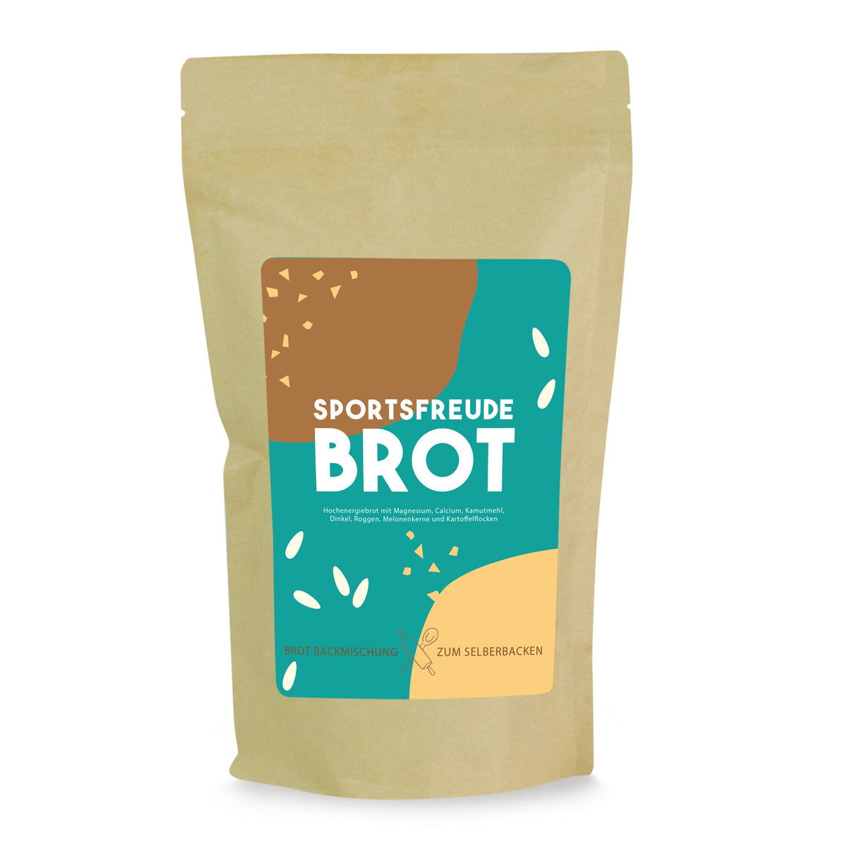 Backmischung Brot im Papierbeutel 300 g mit Logo – Beispielmotiv