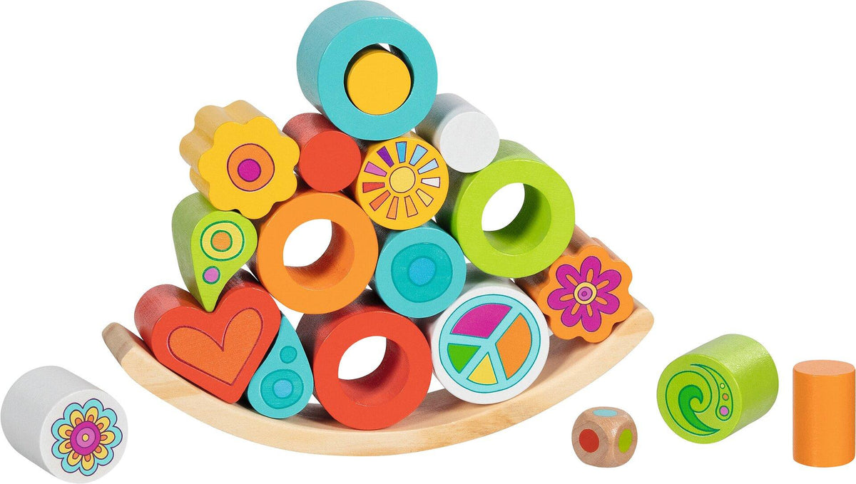 Balancierspiel Flowerloop mit Blumen und Peace Zeichen – weitere Ansicht