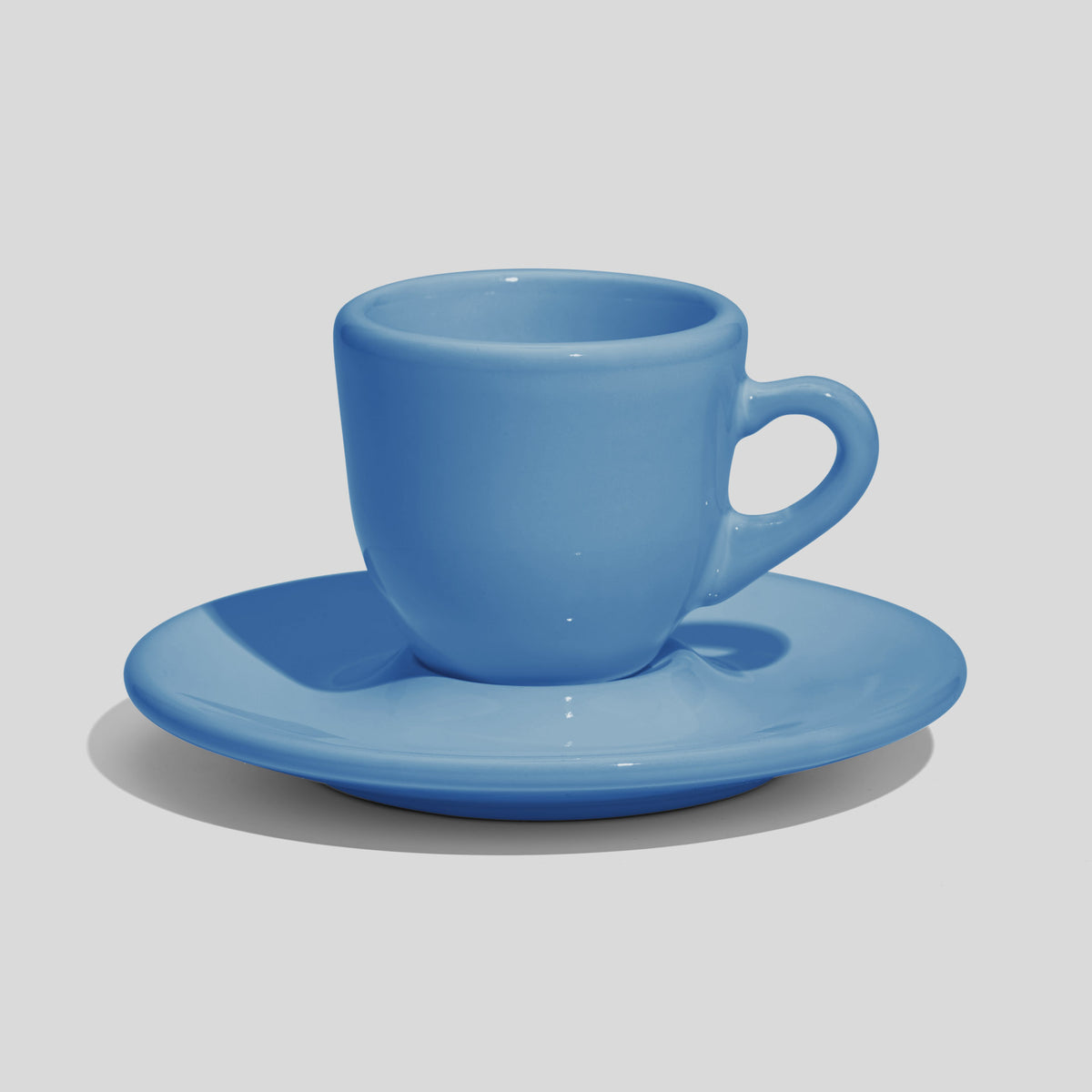 Bauchige Espressotasse mit Untertasse 60 ml – Himmelblau