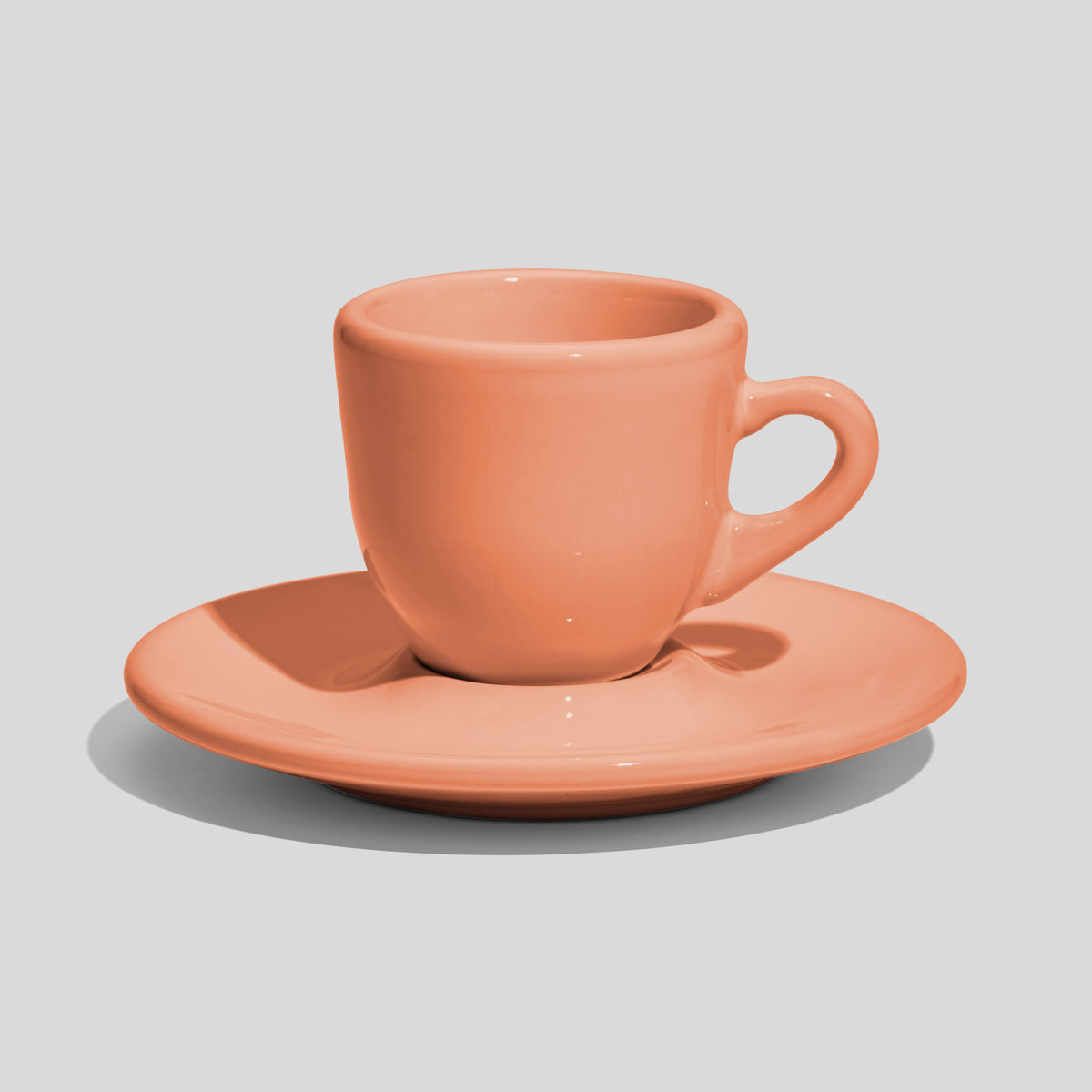 Bauchige Espressotasse mit Untertasse 60 ml – Lachs