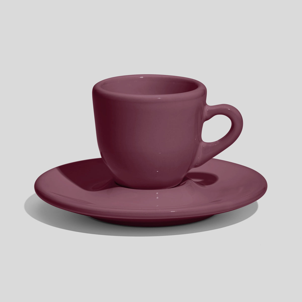 Bauchige Espressotasse mit Untertasse 60 ml – Mauve