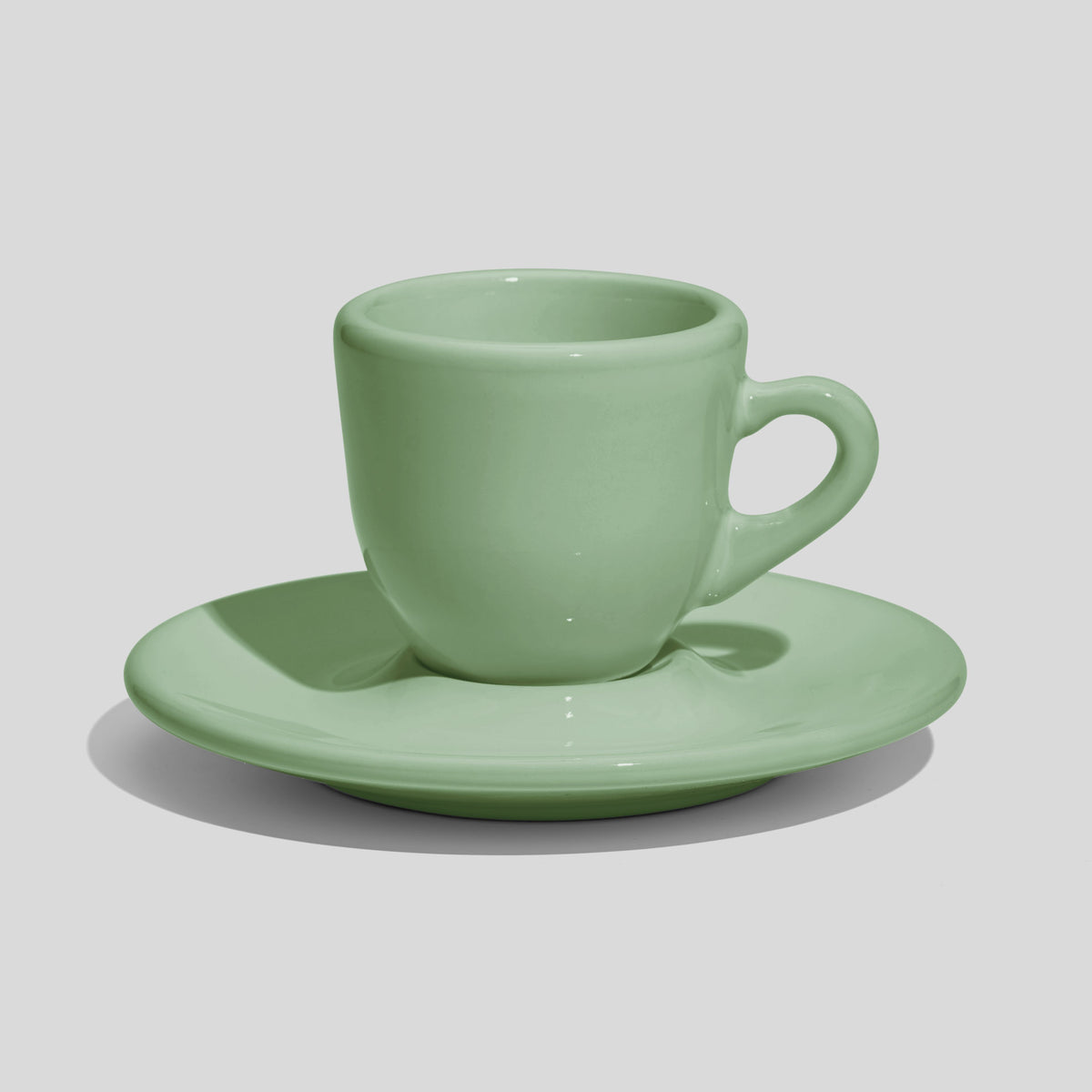 Bauchige Espressotasse mit Untertasse 60 ml – Mintgrün