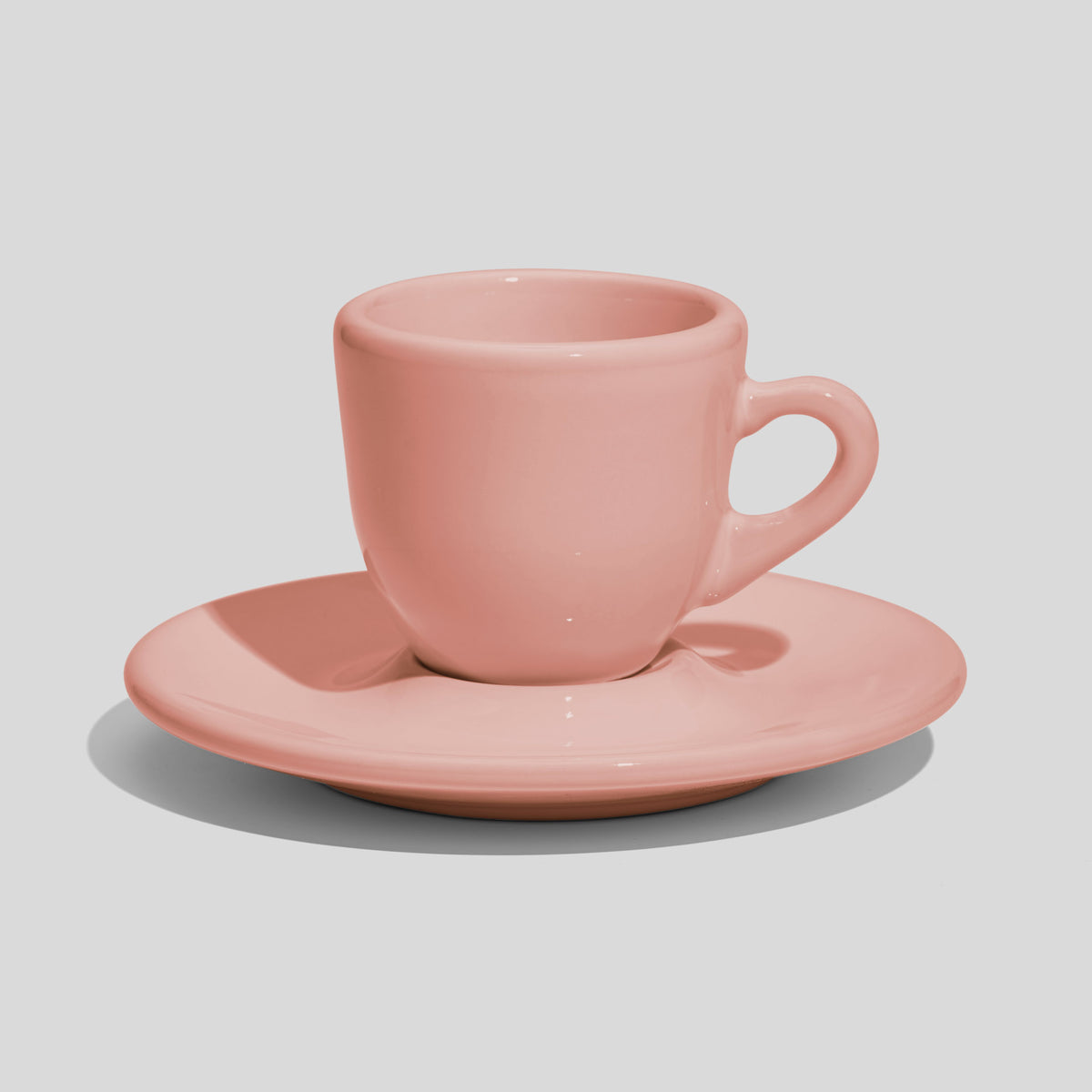 Bauchige Espressotasse mit Untertasse 60 ml – Rosa