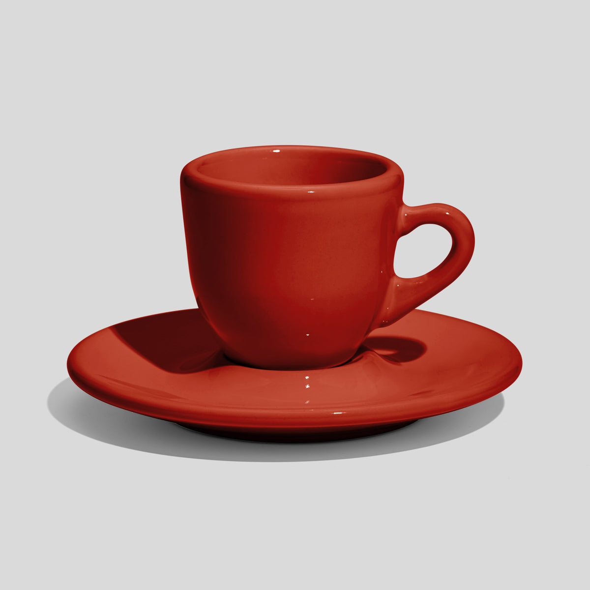 Bauchige Espressotasse mit Untertasse 60 ml – Rot