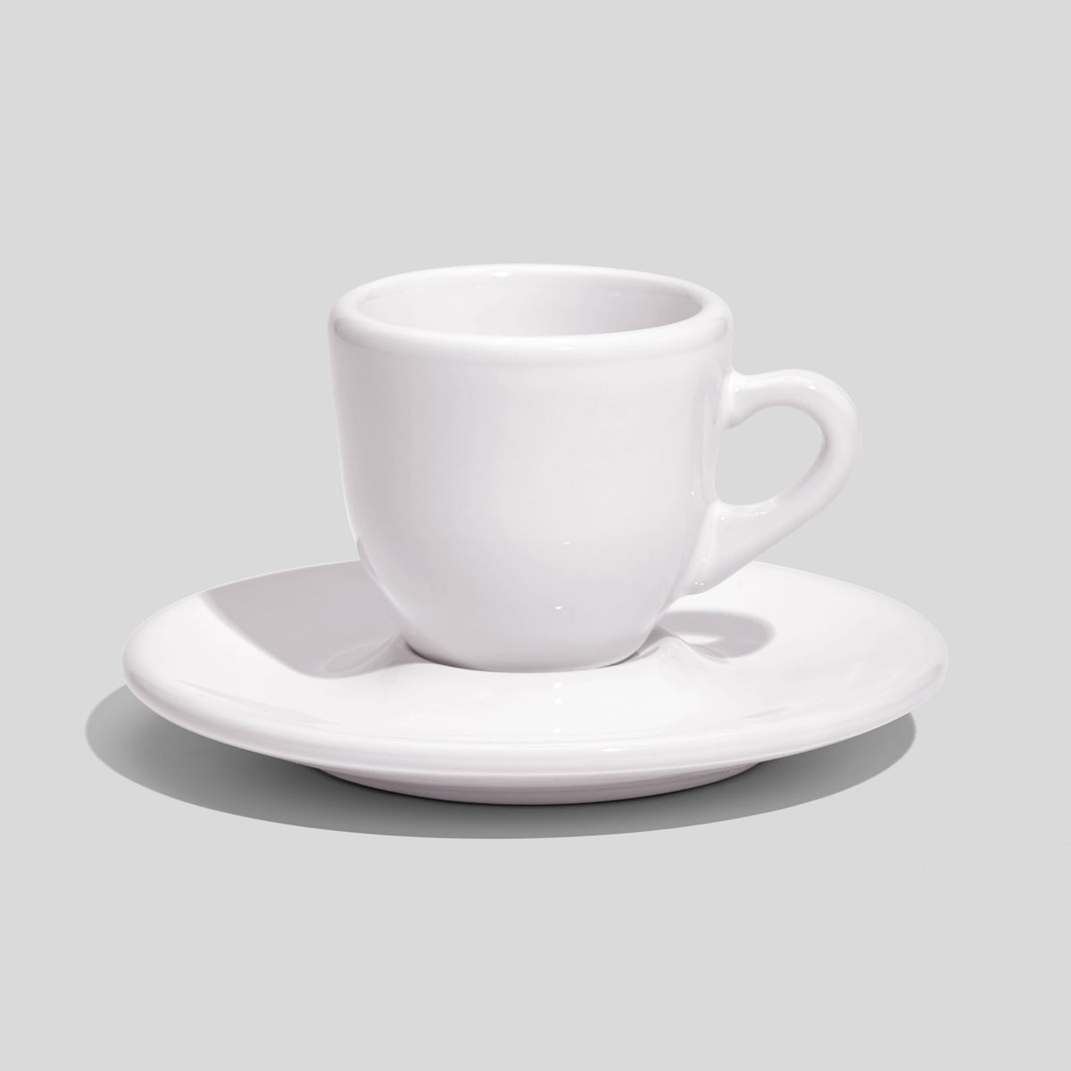 Bauchige Espressotasse mit Untertasse 60 ml – Weiß