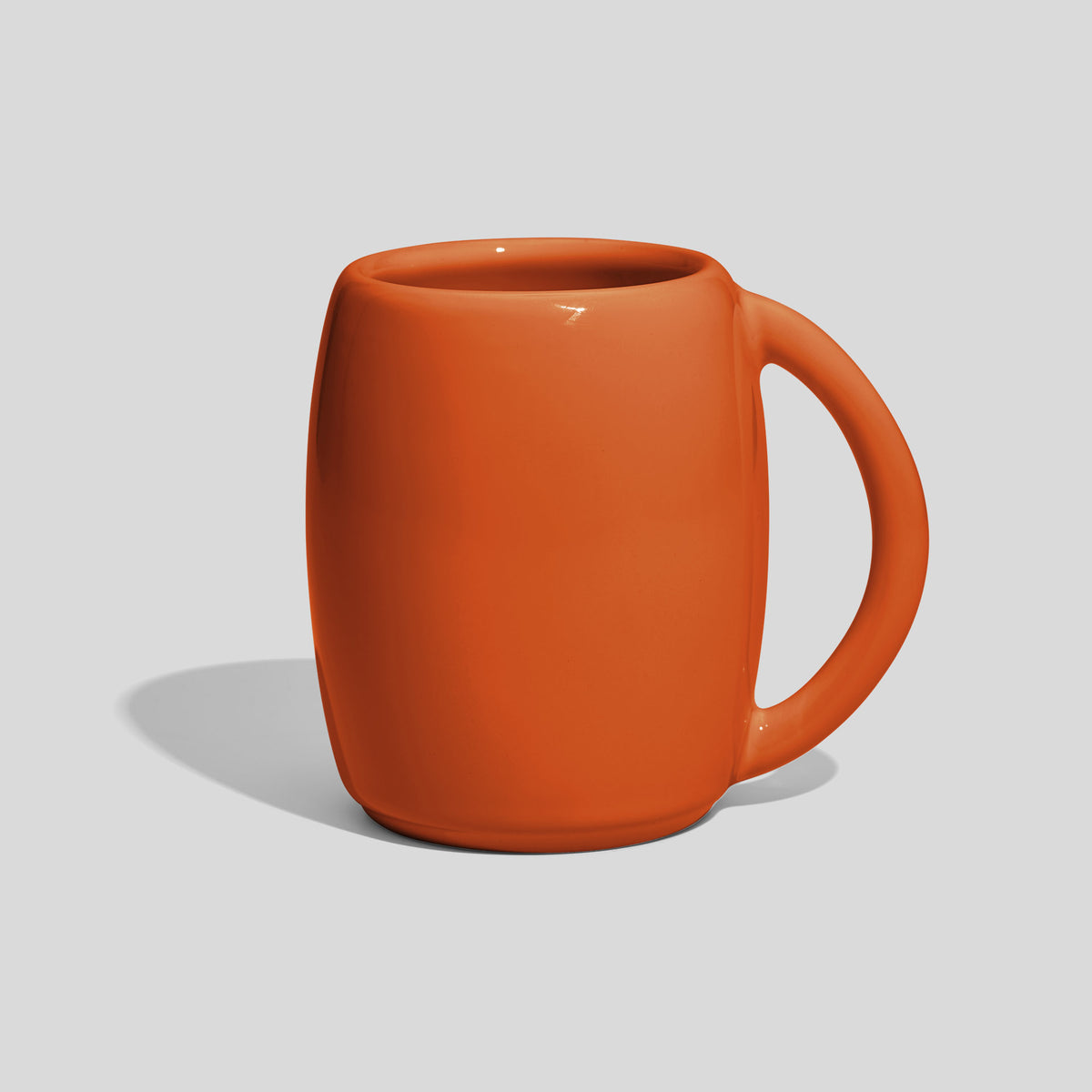 Bauchige Keramiktasse 200 ml mit großem Rundhenkel – Orange