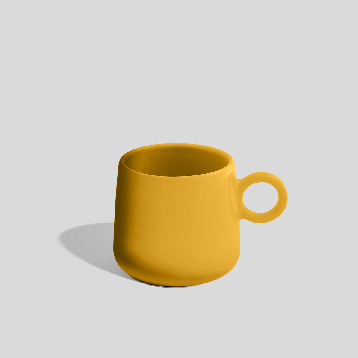 Bauchige Keramiktasse 275 ml mit kleinem Ringhenkel – Gelb