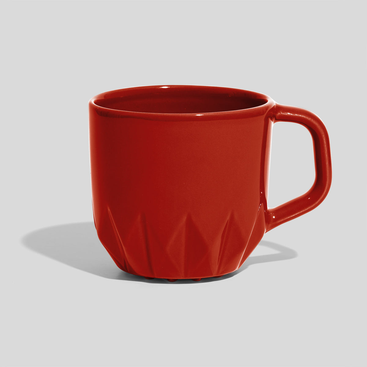 Bauchige Keramiktasse 320 ml mit Kristallrelief