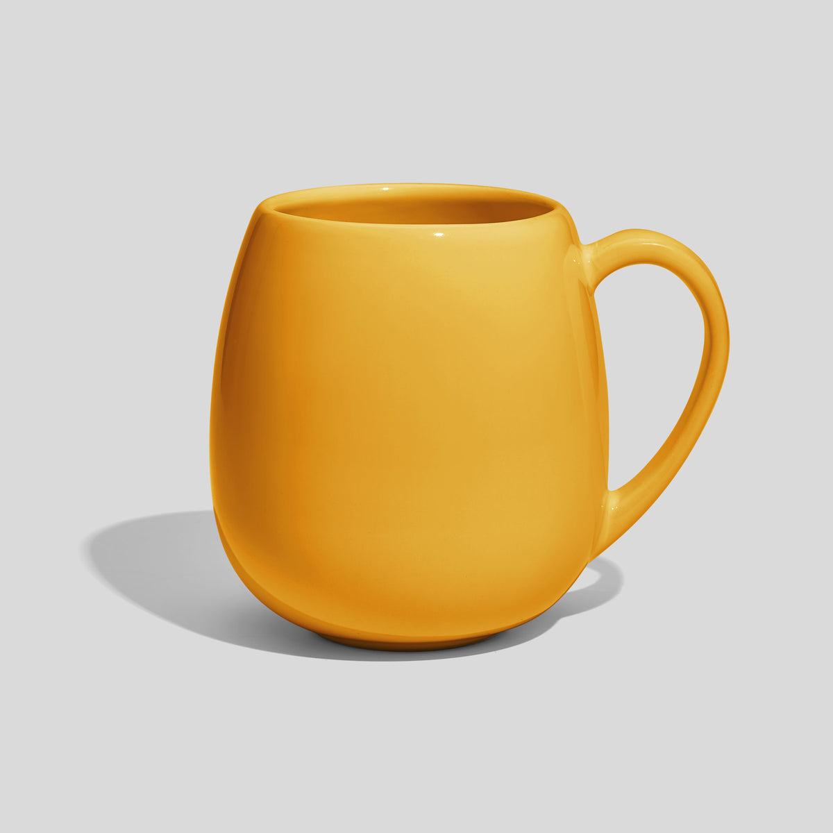 Bauchige Keramiktasse 500 ml mit schlankem Henkel – Gelb