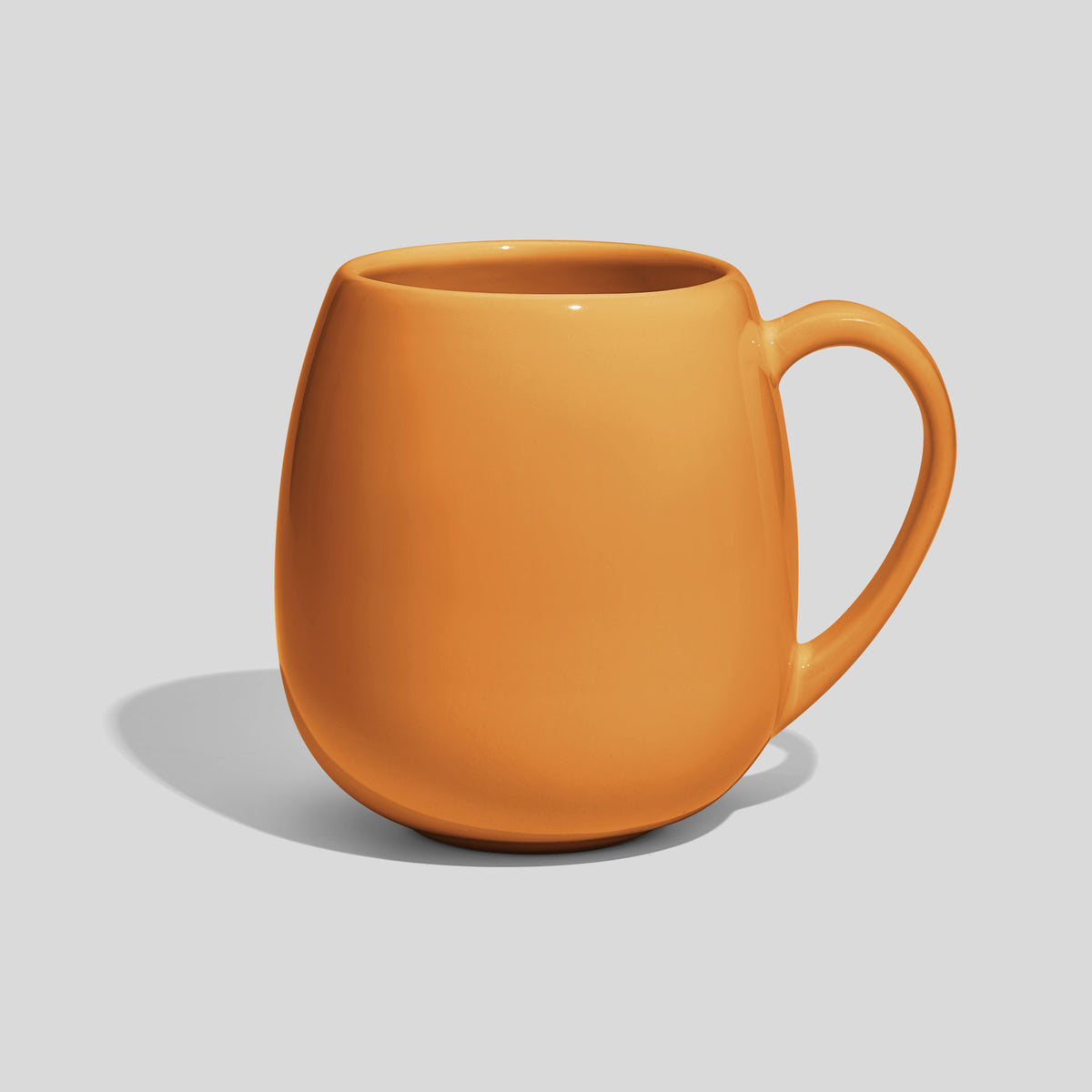 Bauchige Keramiktasse 500 ml mit schlankem Henkel – Senfgelb