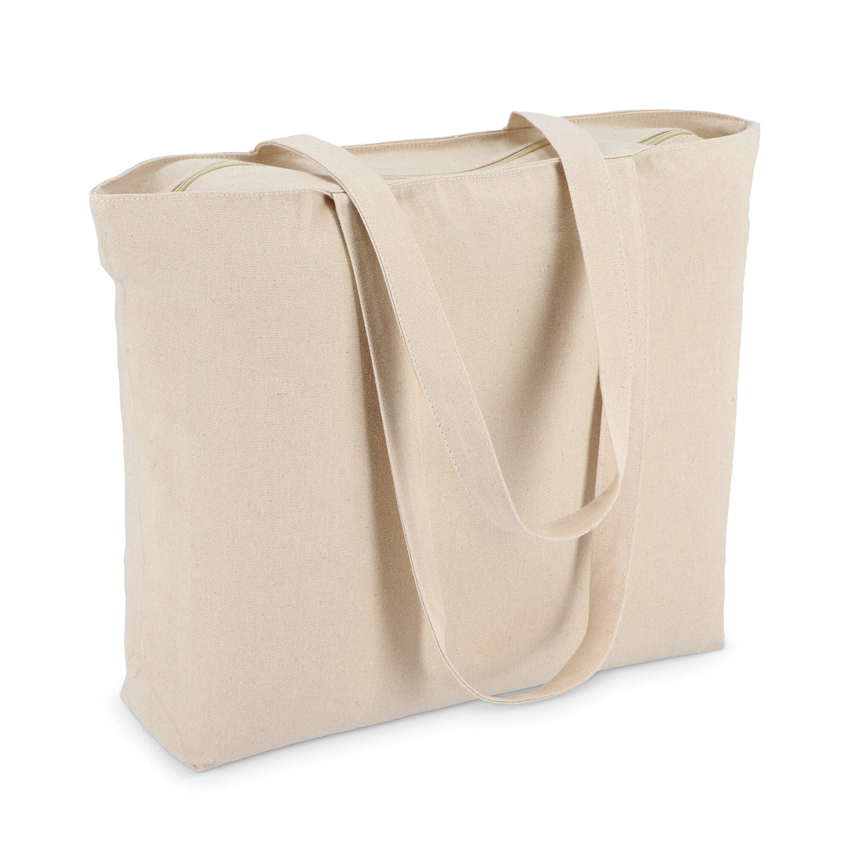 Baumwoll Tragetasche mit Reißverschluss 47 x 11 x 35cm 320g/m²