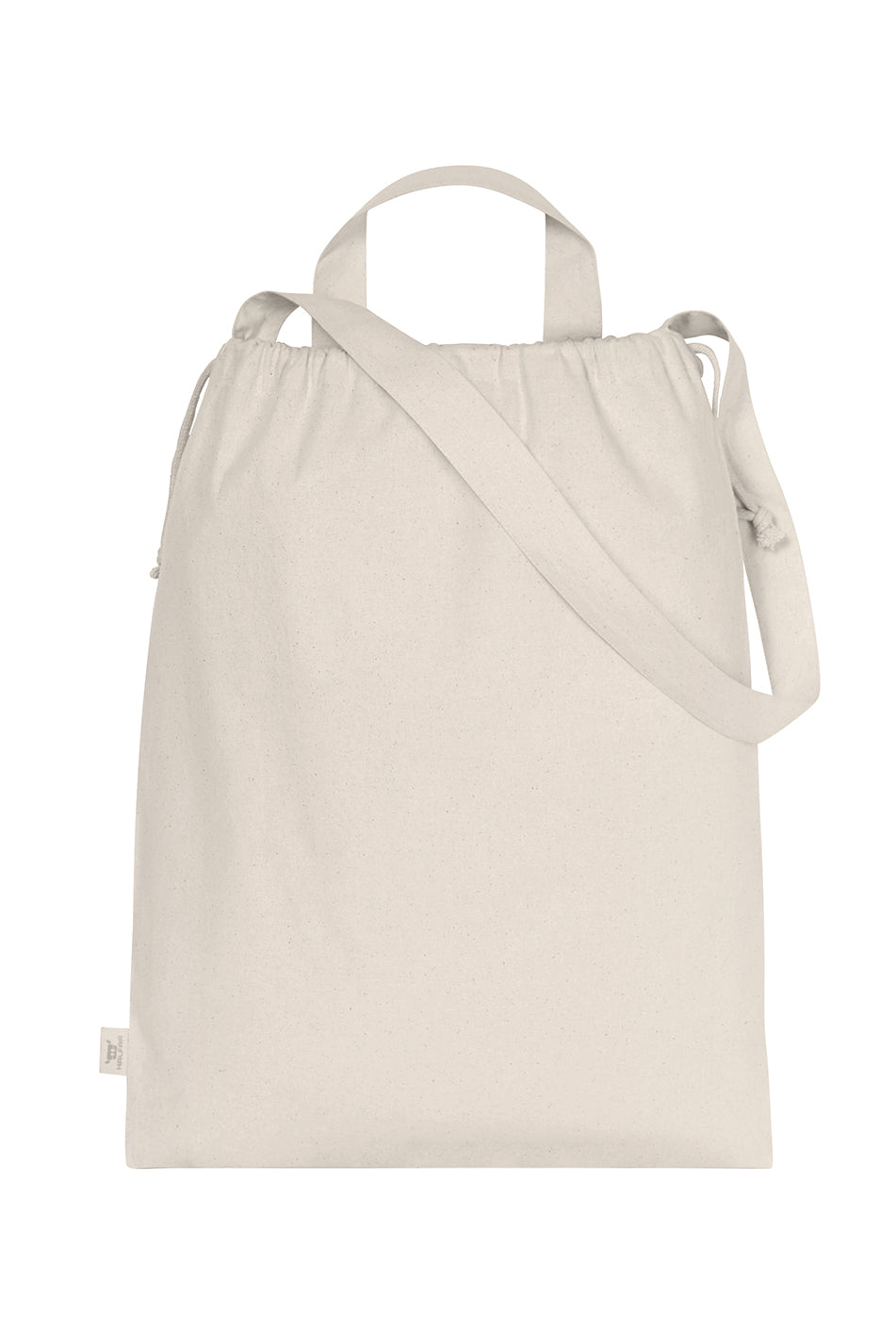 Baumwolltasche mit Kordelzug und Schultergurt