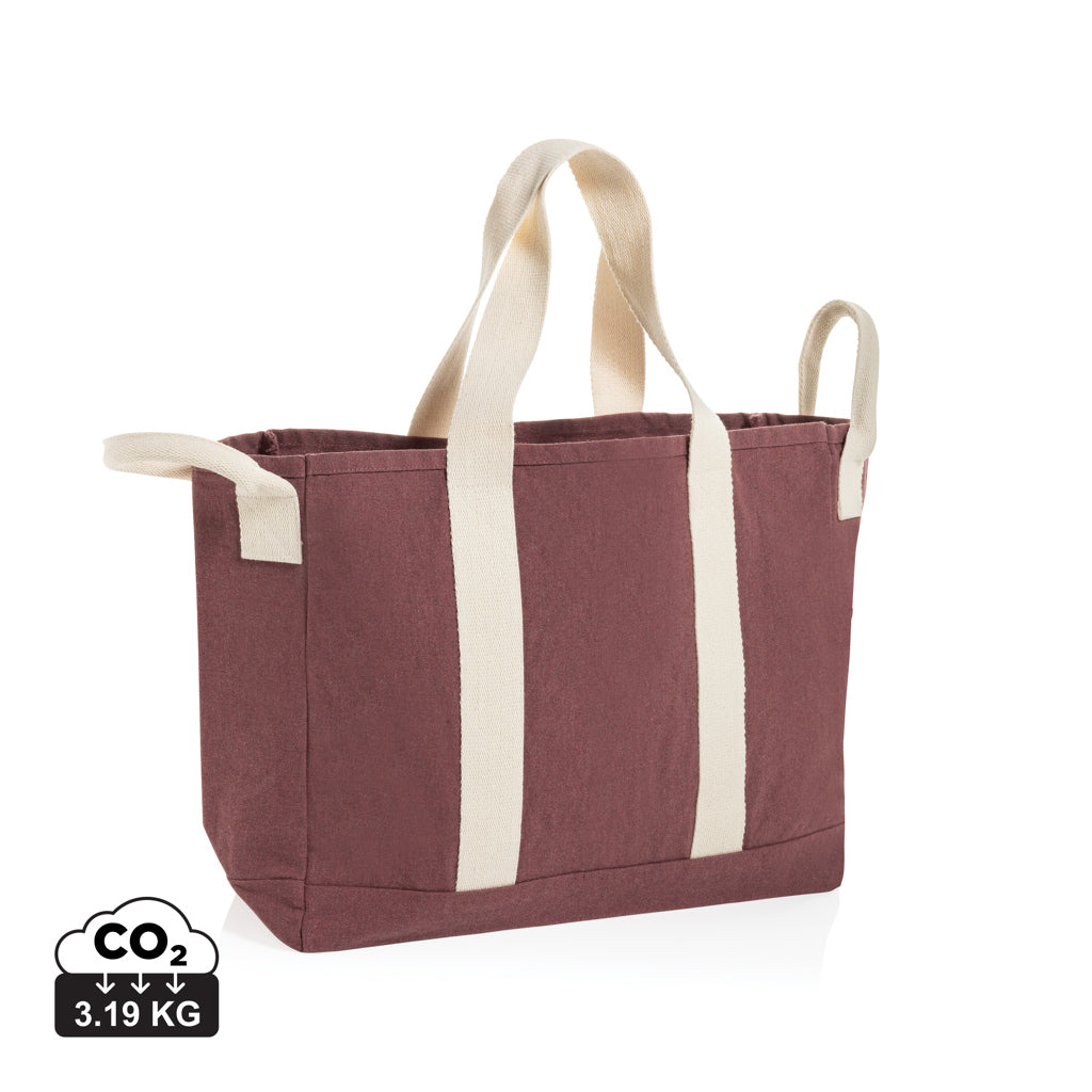 BEAU AWARE™ Strandtasche aus 400gr/m² recyceltem Canvas – maroon