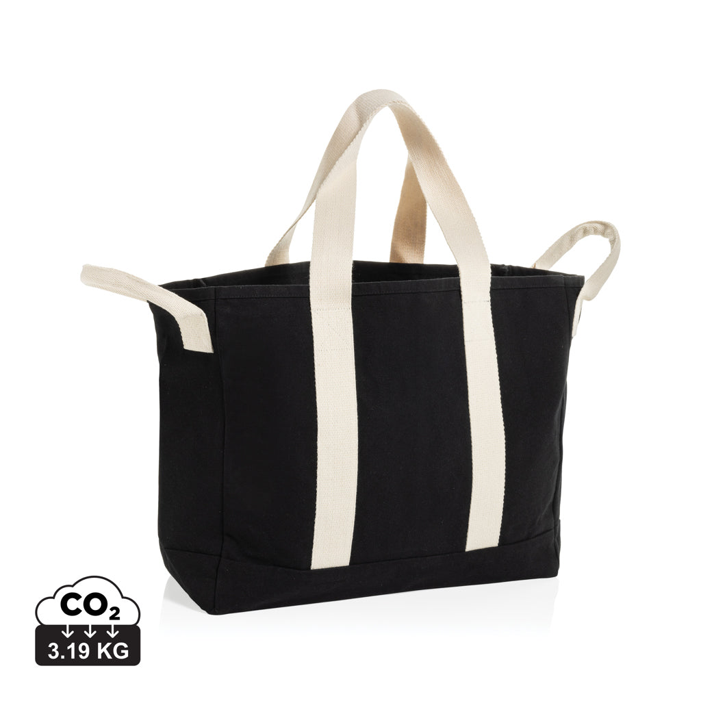 BEAU AWARE™ Strandtasche aus 400gr/m² recyceltem Canvas – schwarz