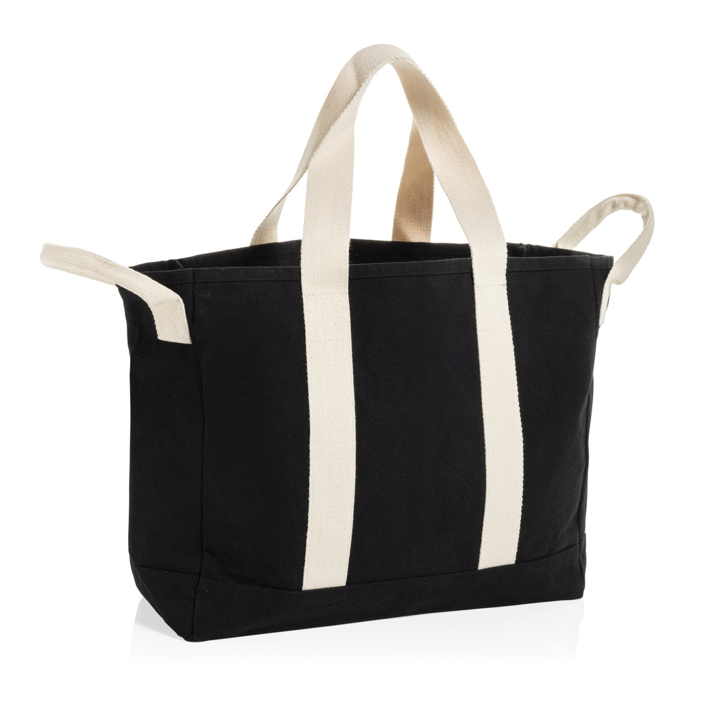BEAU AWARE™ Strandtasche aus 400gr/m² recyceltem Canvas – schwarz