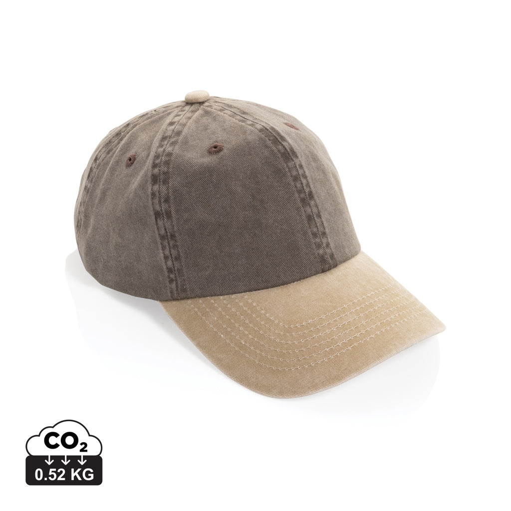 BEAU AWARE™ Two-Tone 6-Panel-Cap aus washed Cotton-Twill – braun