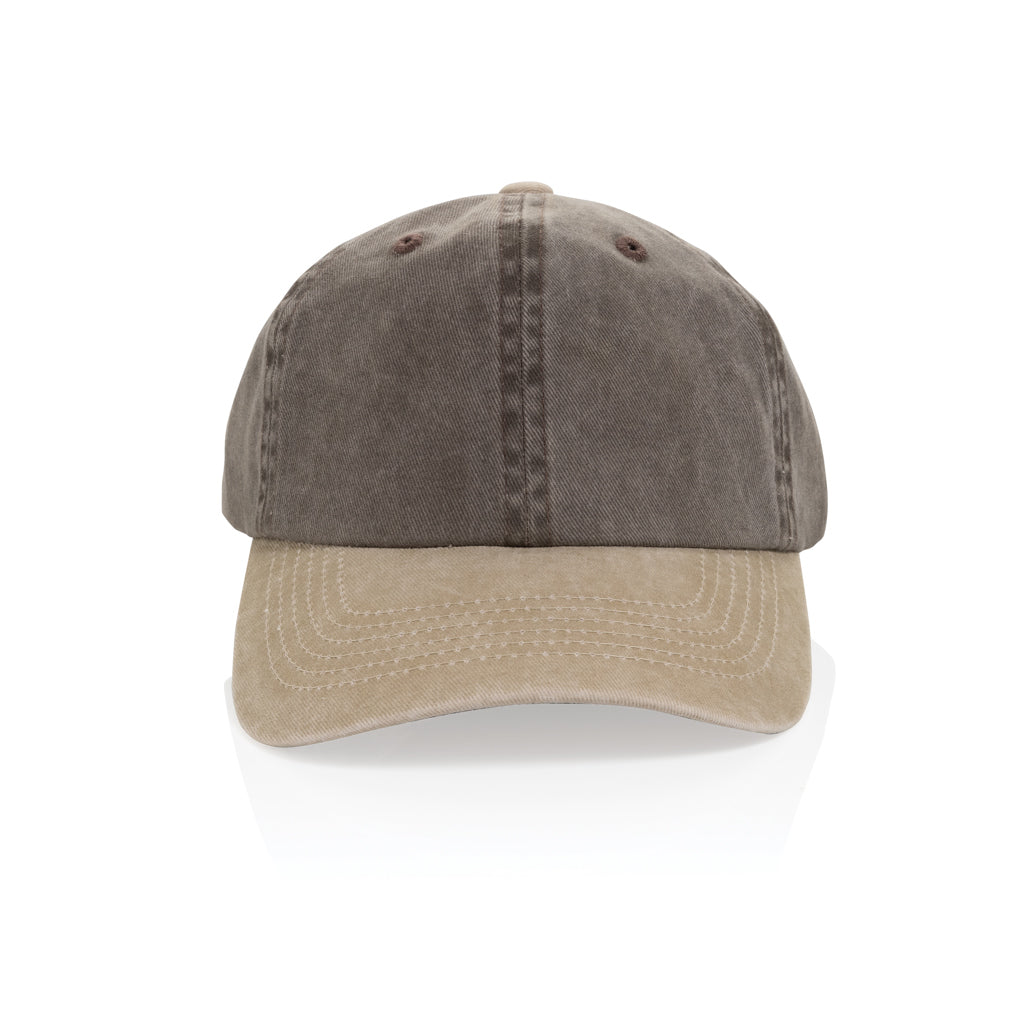 BEAU AWARE™ Two-Tone 6-Panel-Cap aus washed Cotton-Twill – braun