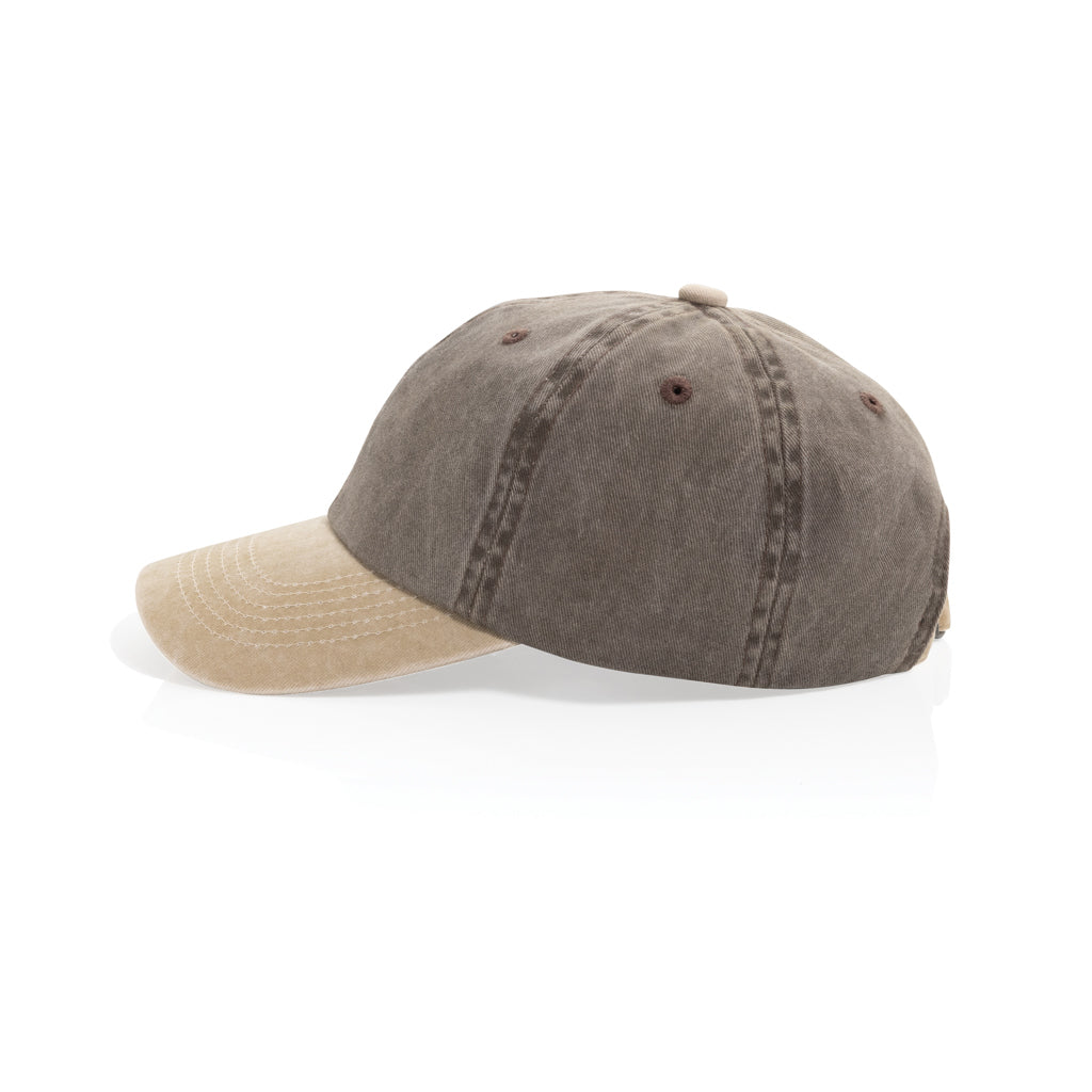 BEAU AWARE™ Two-Tone 6-Panel-Cap aus washed Cotton-Twill – braun