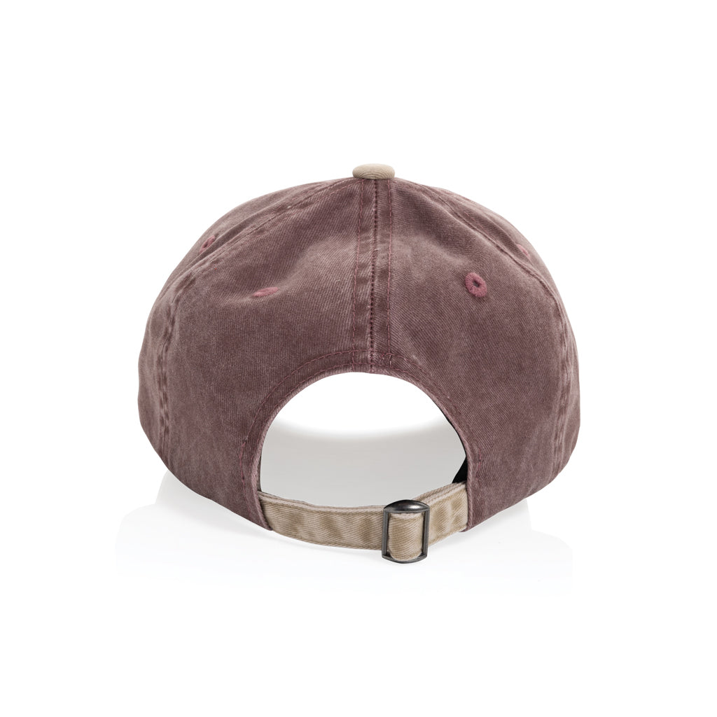 BEAU AWARE™ Two-Tone 6-Panel-Cap aus washed Cotton-Twill – maroon