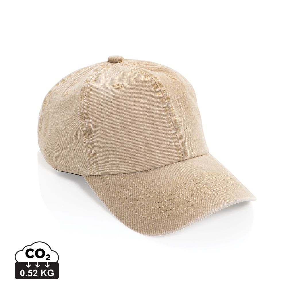 BEAU AWARE™ Washed 6-Panel Kappe aus 270gr/m² Baumwolltwill – beige