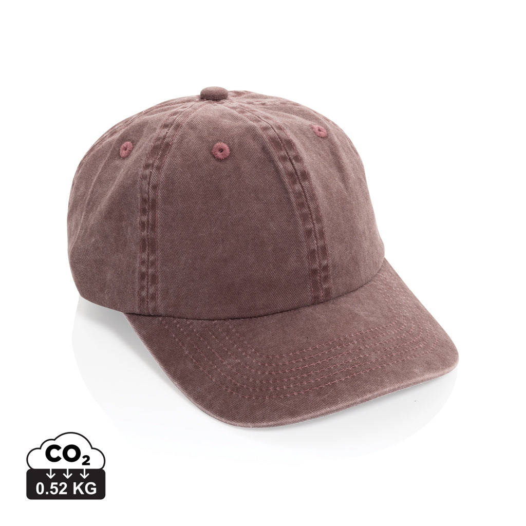 BEAU AWARE™ Washed 6-Panel Kappe aus 270gr/m² Baumwolltwill – maroon