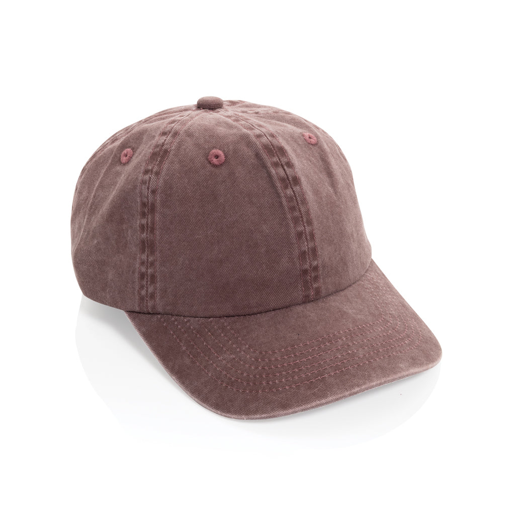 BEAU AWARE™ Washed 6-Panel Kappe aus 270gr/m² Baumwolltwill – maroon