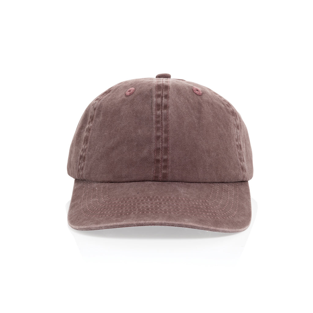 BEAU AWARE™ Washed 6-Panel Kappe aus 270gr/m² Baumwolltwill – maroon