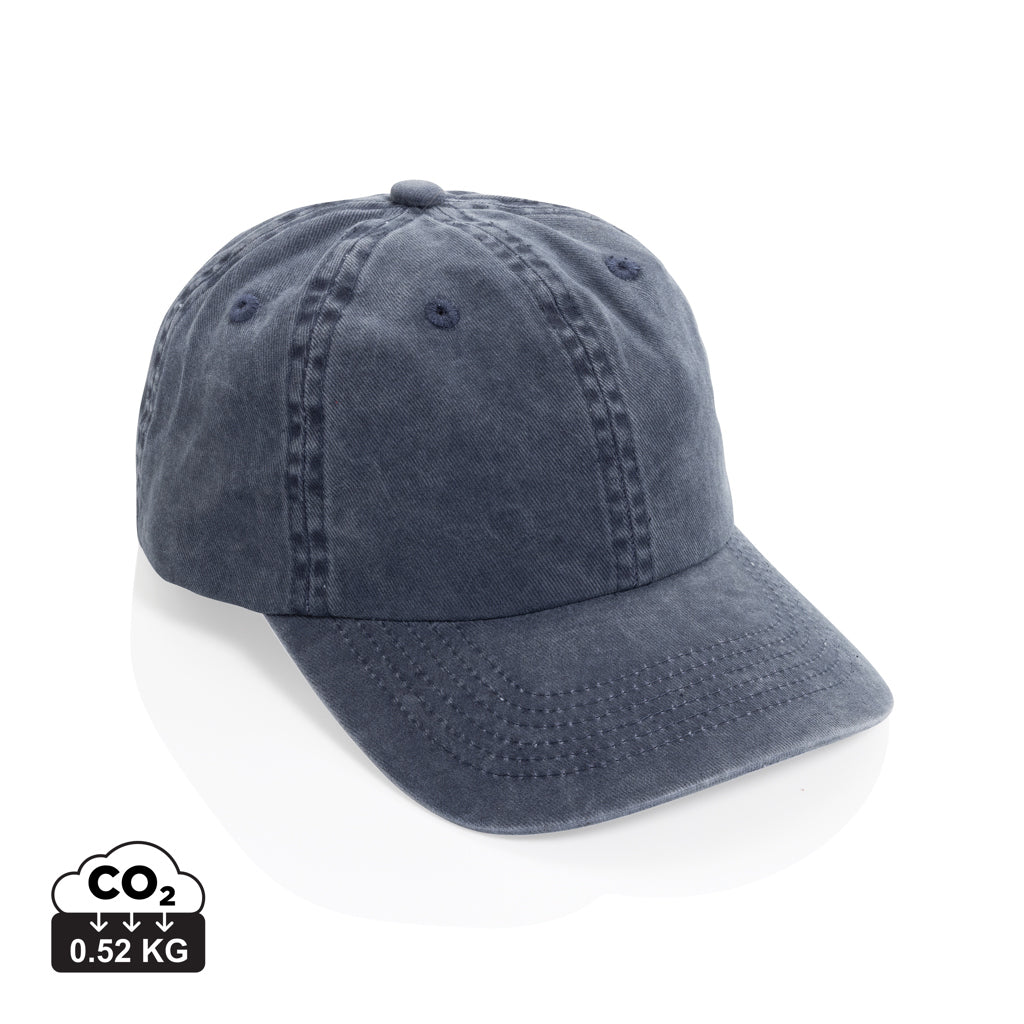 BEAU AWARE™ Washed 6-Panel Kappe aus 270gr/m² Baumwolltwill – navy blau