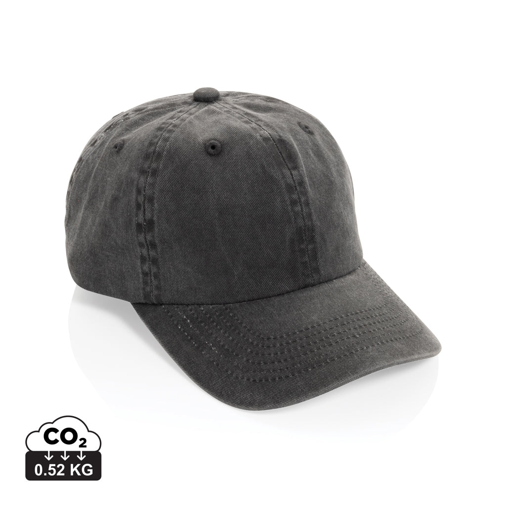 BEAU AWARE™ Washed 6-Panel Kappe aus 270gr/m² Baumwolltwill – schwarz