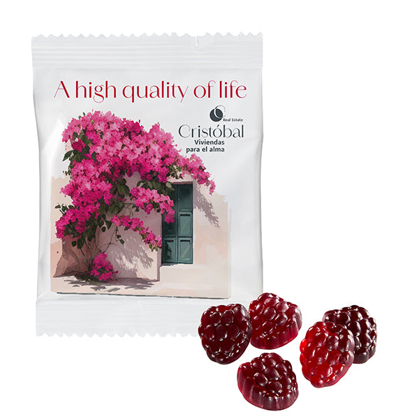 Beeren Fruchtgummi ohne Gelatine im Werbetütchen, 20 g