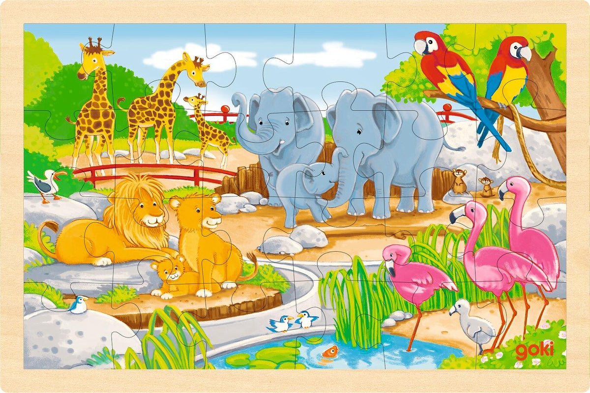 Beidseitiges Einlegepuzzle Zoo und Bauernhof von goki – Ansicht