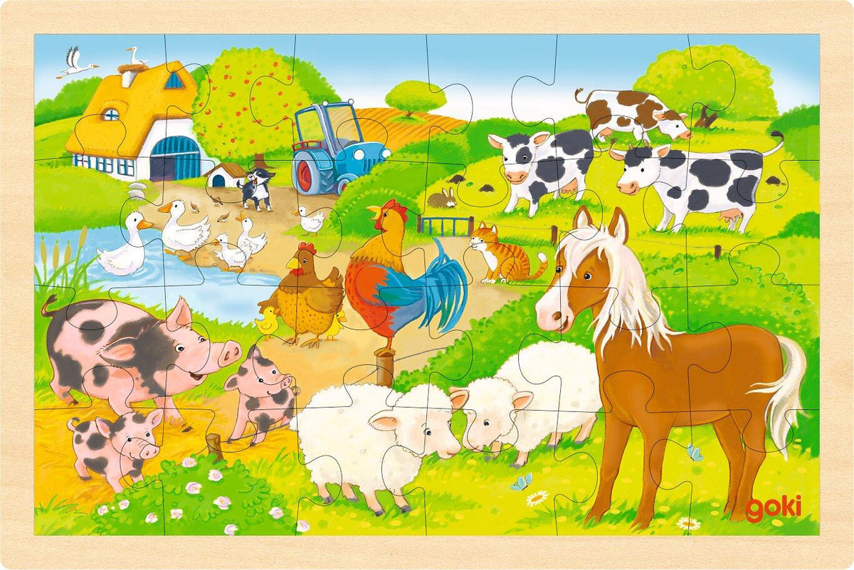 Beidseitiges Einlegepuzzle Zoo und Bauernhof von goki – weitere Ansicht