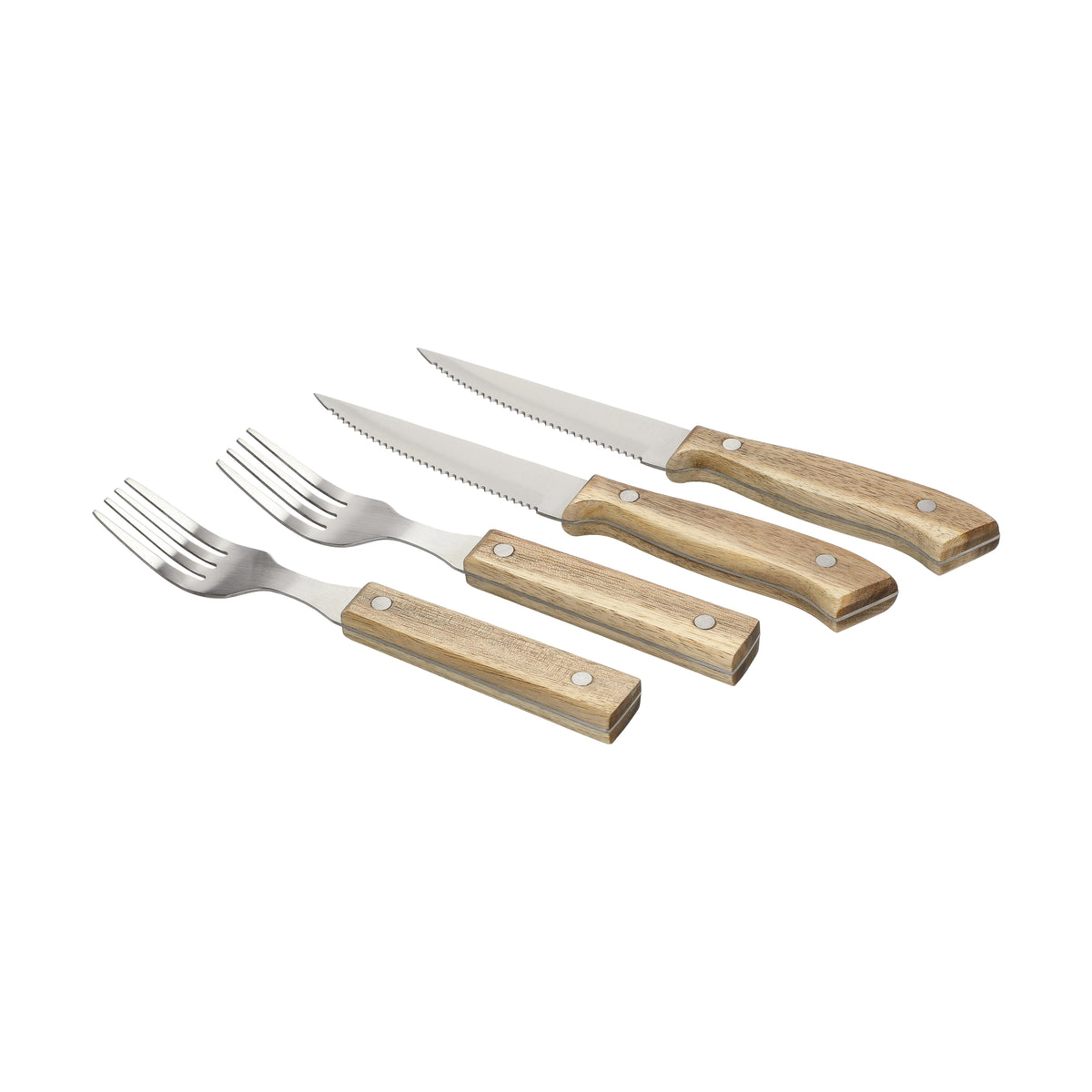 Besteckset „Casano“ – Silber / Natur
