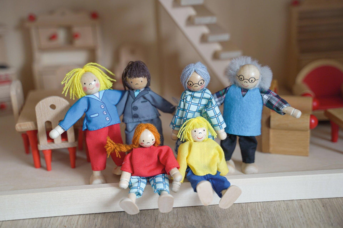 Biegepuppen City Familie mit Oma und Opa – Weitere Ansicht