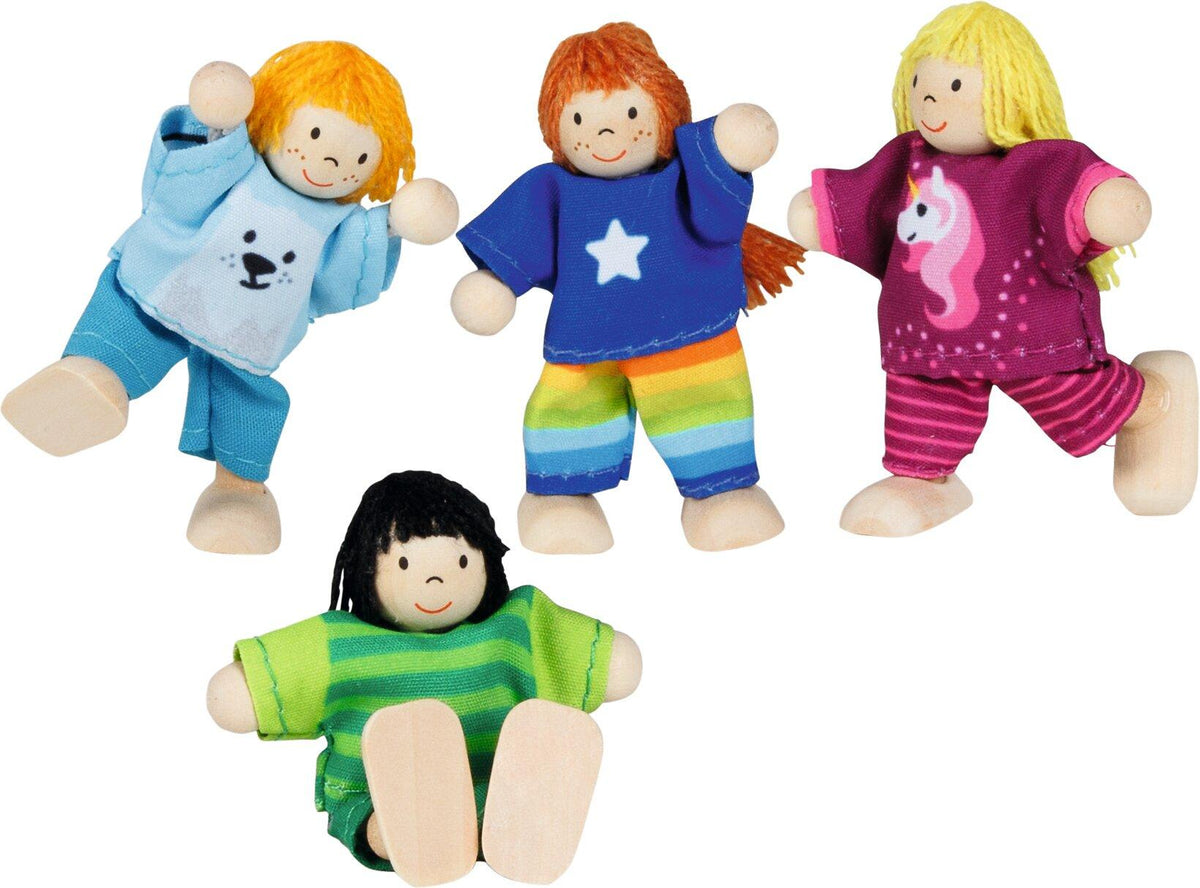Biegepuppen Clique aus vier Kindern von goki