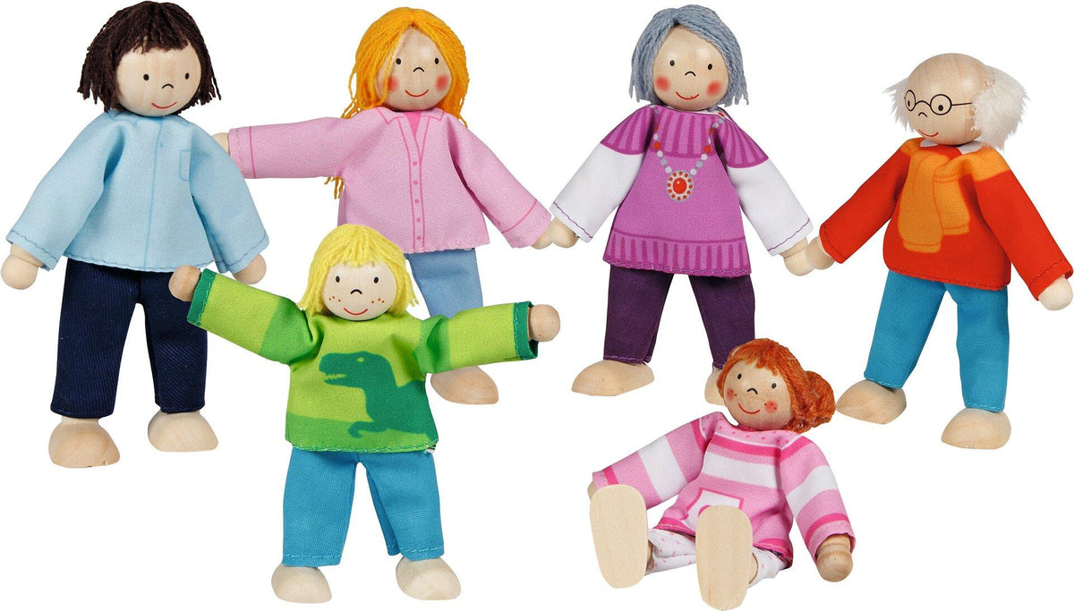 Biegepuppen Moderne Familie aus Holz und Textil