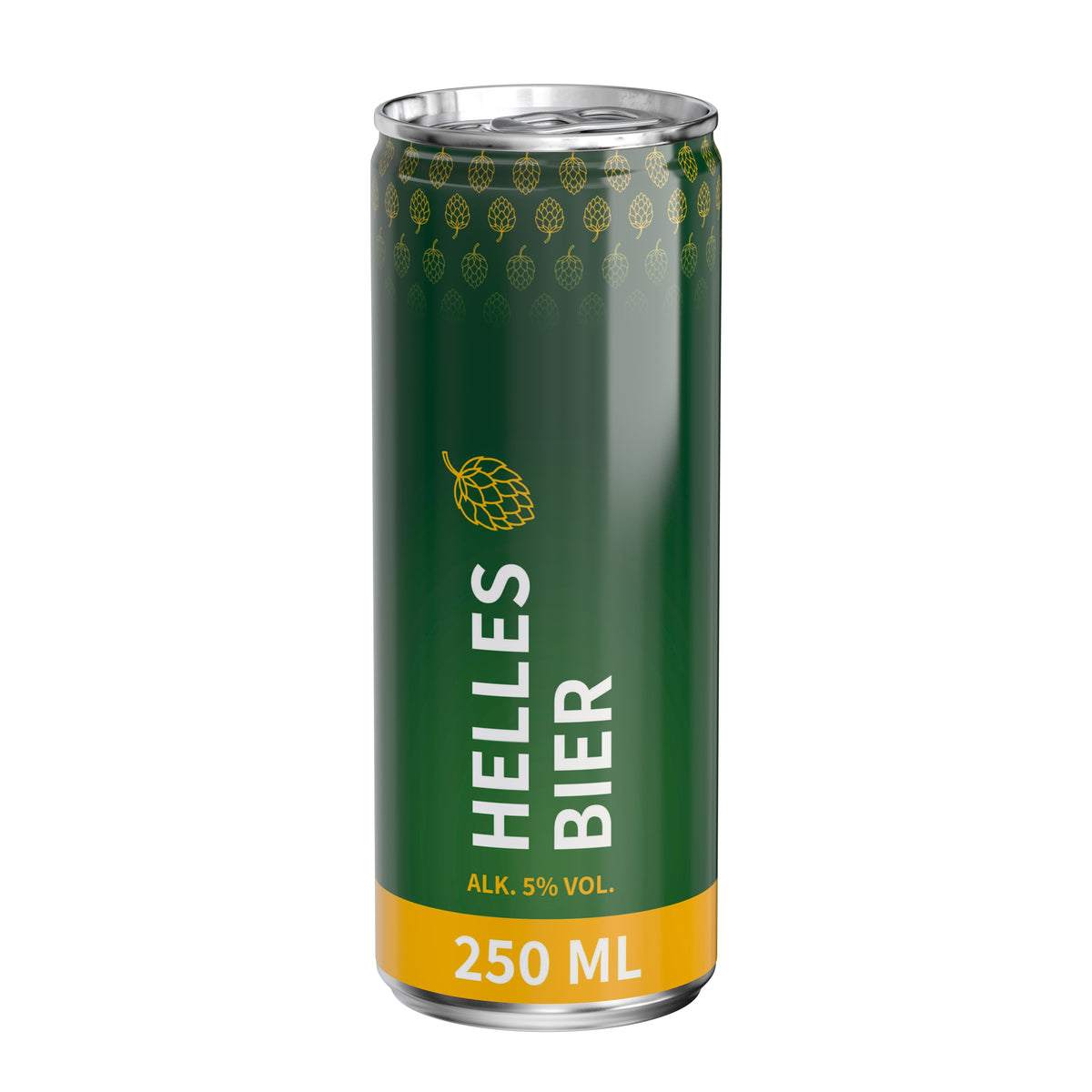 Bier 250 ml Dose mit Fullbody Etikett – weiß glänzend