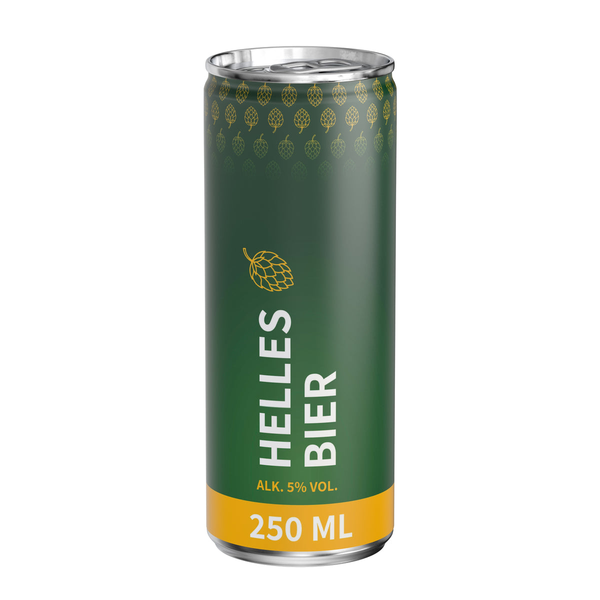 Bier 250 ml Dose mit Fullbody Etikett – weiß matt