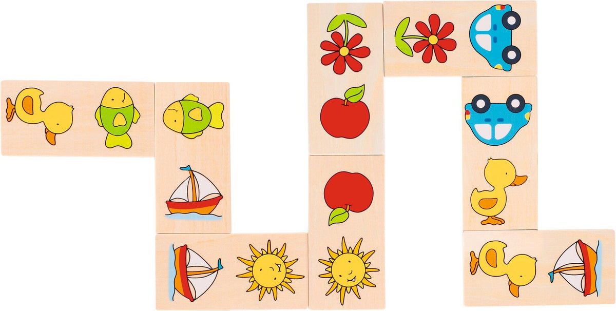 Bilderdomino Dominiques Domino aus Holz mit 28 Steinen – Ansicht