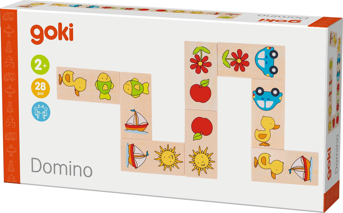 Bilderdomino Dominiques Domino aus Holz mit 28 Steinen – weitere Ansicht