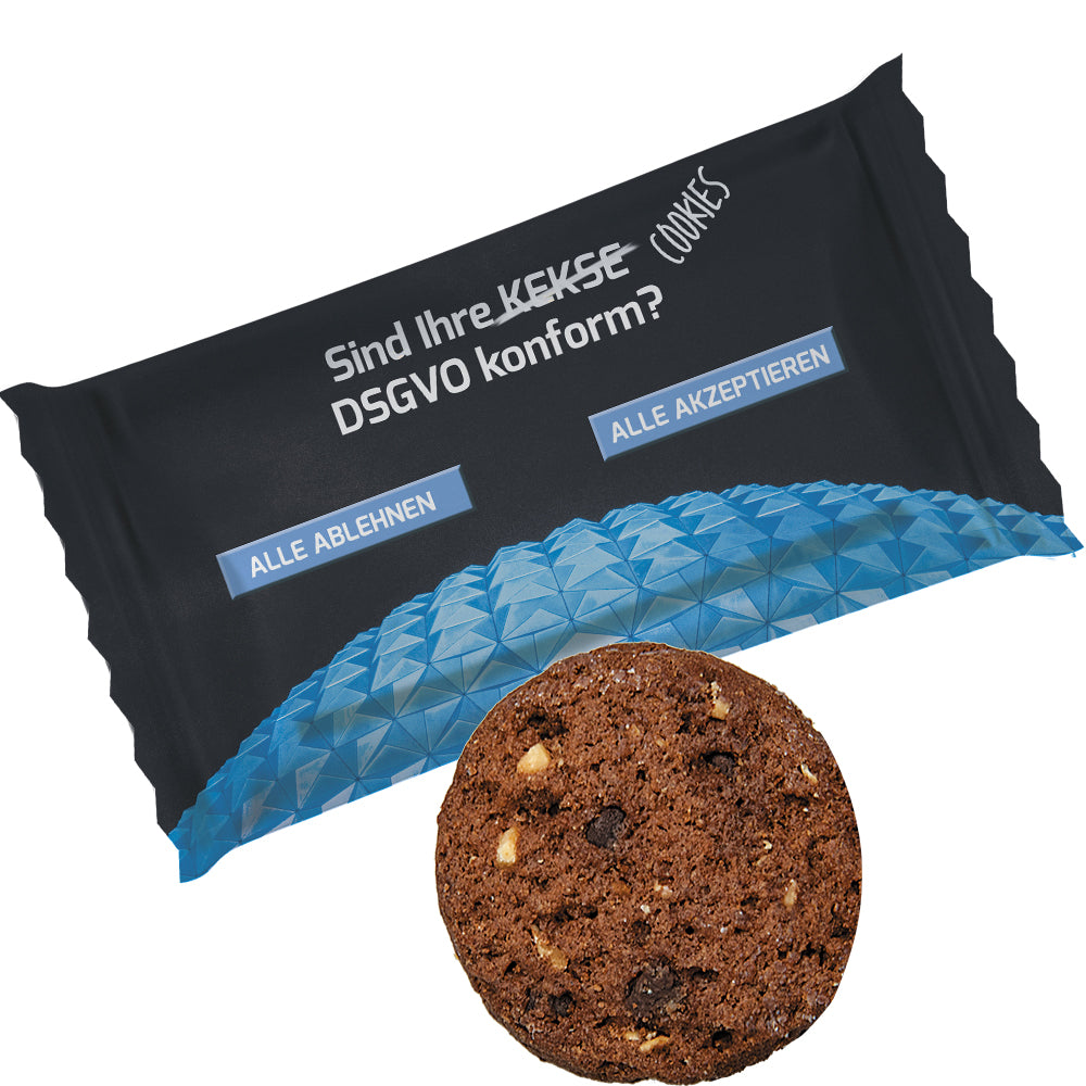 Bio Cookie Sortiment im Flowpack – Bio Cookie Schoko Haselnuss, ca. 7 g