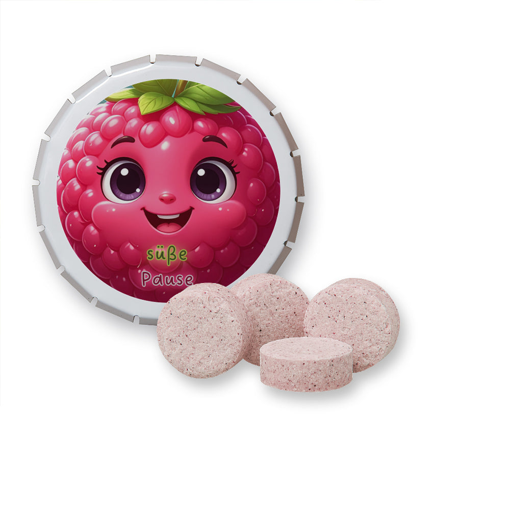 Bio Drops in der weißen Klappdose – Bio Acerola Himbeer Drops mit Vitamin C, ca. 20 g