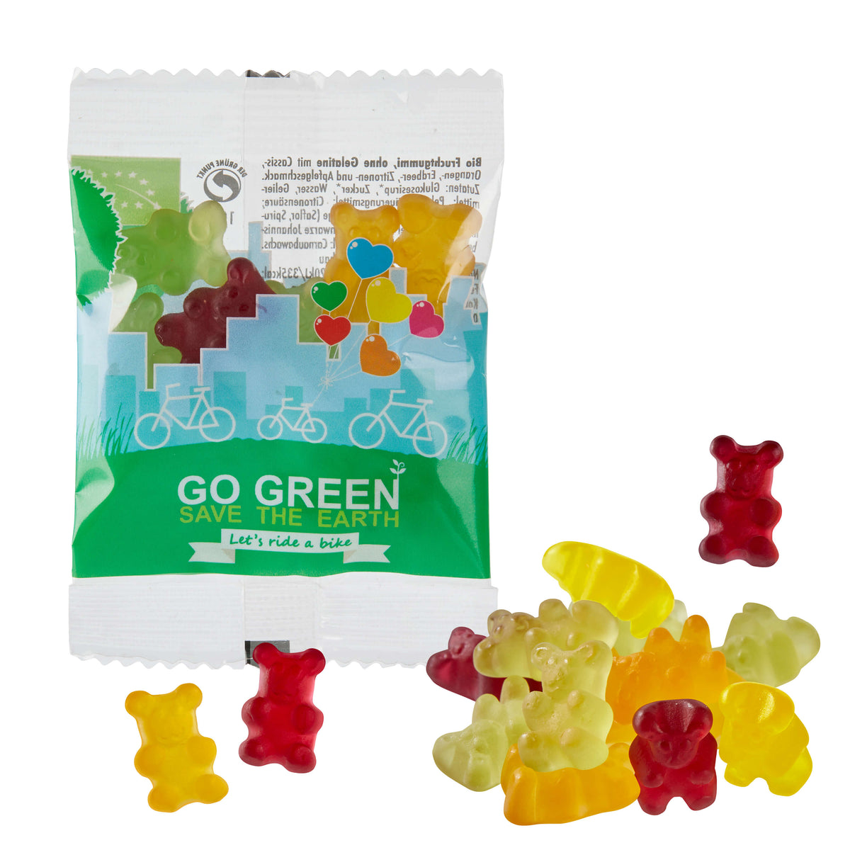 Bunte Bio Fruchtgummi Bärchen ohne Verpackung
