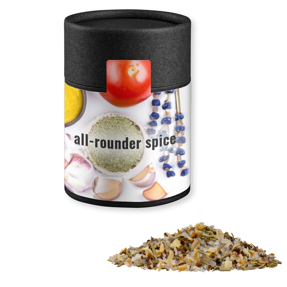 Bio Gewürze in der schwarzen Kraftpapierdose – Bio Gewürzmischung Alleskönner, ca. 75 g