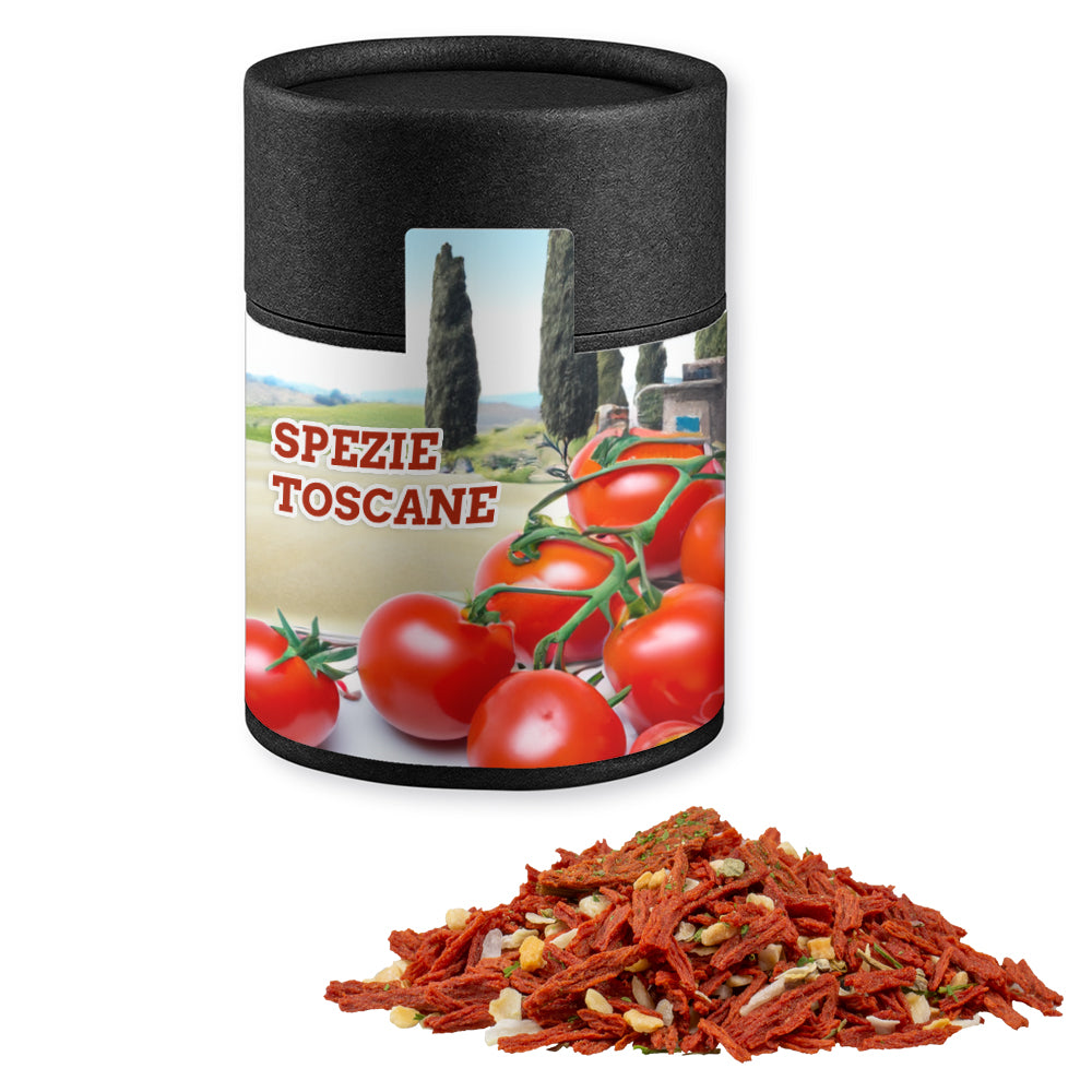 Bio Gewürze in der schwarzen Kraftpapierdose – Bio Gewürzmischung Toskanische Bruschetta, ca. 50 g