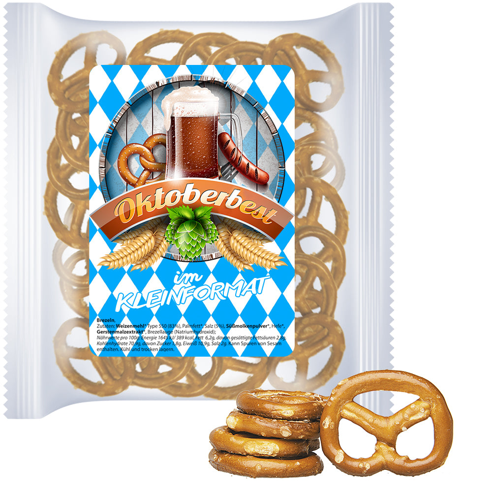 Bio Knabbervielfalt in der Maxi XL Tüte mit Etikett – Bio Mini Brezeln, ca. 30 g